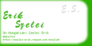 erik szelei business card